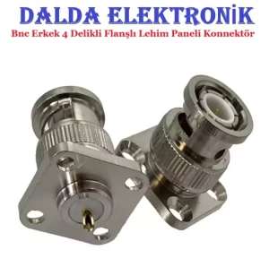 Bnc Erkek 4 Delikli Flanşlı Lehim Paneli Konnektör