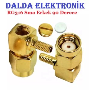 Rg316 Sma İğnesiz Erkek 90 Derece Konnektör