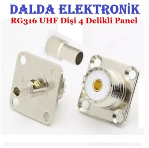 RG316 Uhf SO239 Dişi 4 Delikli Panel Konnektör