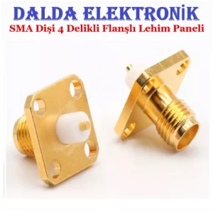 Sma Dişi 4 Delikli Flanşlı Lehim Paneli Konnektör