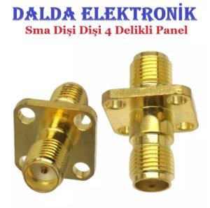 Sma Dişi Dişi 4 Delikli Panel Konnektör