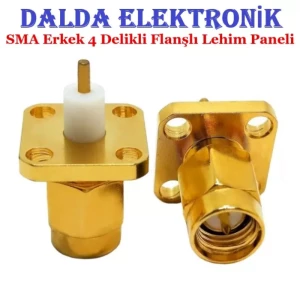 Sma Erkek 4 Delikli Flanşlı Lehim Paneli