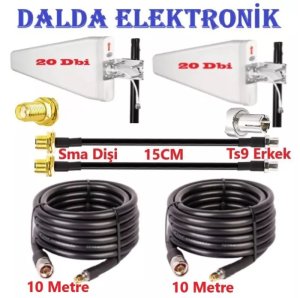 SuperBox Modem Anten 10+10 Toplam 20M Kablo
