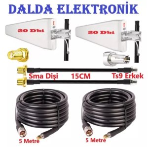 SuperBox Modem Anten 5+5 Toplam 10M Kablo