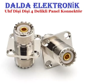 Uhf Dişi Dişi 4 Delikli Panel Konnektör