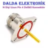 N Dişi Uzun Pin 4 Delikli Konnektör