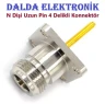 N Dişi Uzun Pin 4 Delikli Konnektör