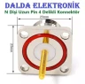 N Dişi Uzun Pin 4 Delikli Konnektör