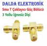 Sma T Konnektör 3 Yollu İğnesiz Dişi