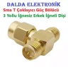Sma T Konnektör 3 Yollu İğnesiz Erkek İğneli Dişi