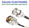 UHF PL259 Erkek BNC Erkek RG316
