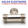 Uhf T Çoklayıcı 3 Yollu Dişi PL-259 Koaksiyel Adaptör SO239