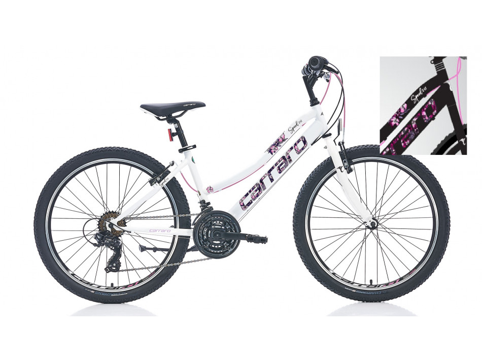 CARRARO 24" SPEED 242 BAYAN 21V SİYAH PEMBE BEYAZ