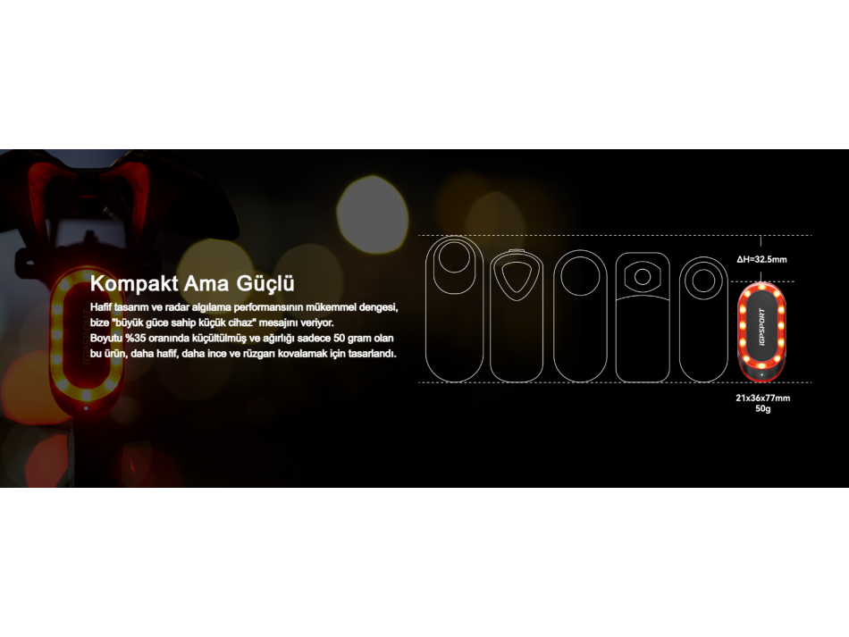 IGPSPORT SR MINI SMART RADAR ARKA LAMBASI