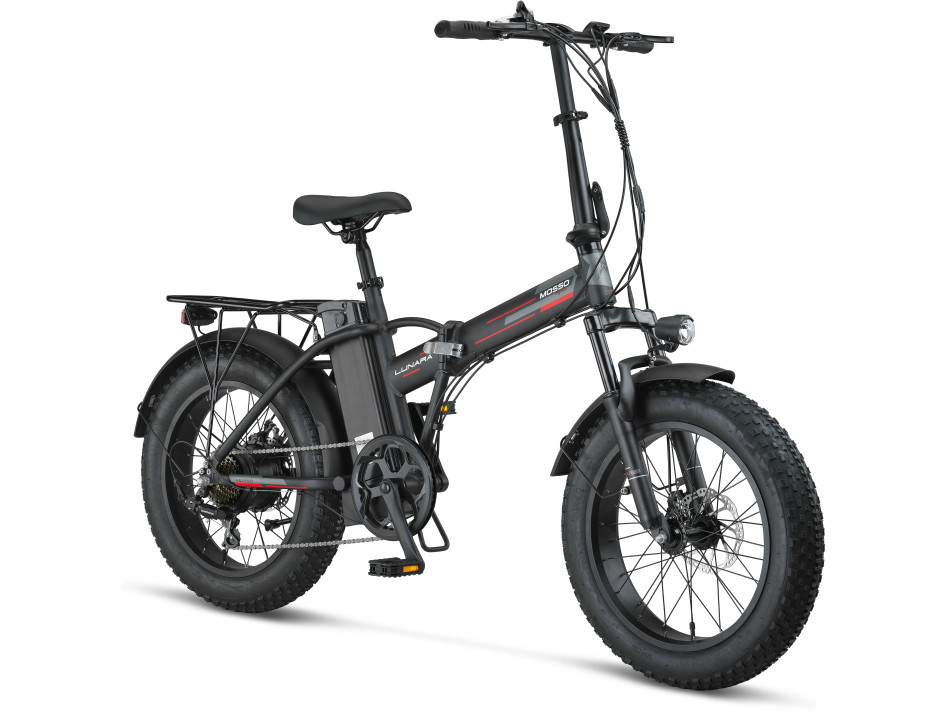 MOSSO 20" LUNARA E-BIKE 7V MD SİYAH/KIRMIZI