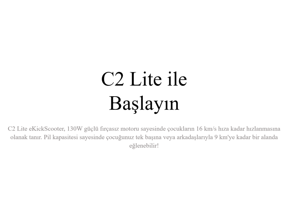 SEGWAY C2 LITE KIDS ELEKTRİKLİ SCOOTER